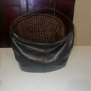 Coach 9219 Black Leather Hobo Shoulder Bag Zip Top Purse Authentic Vintage